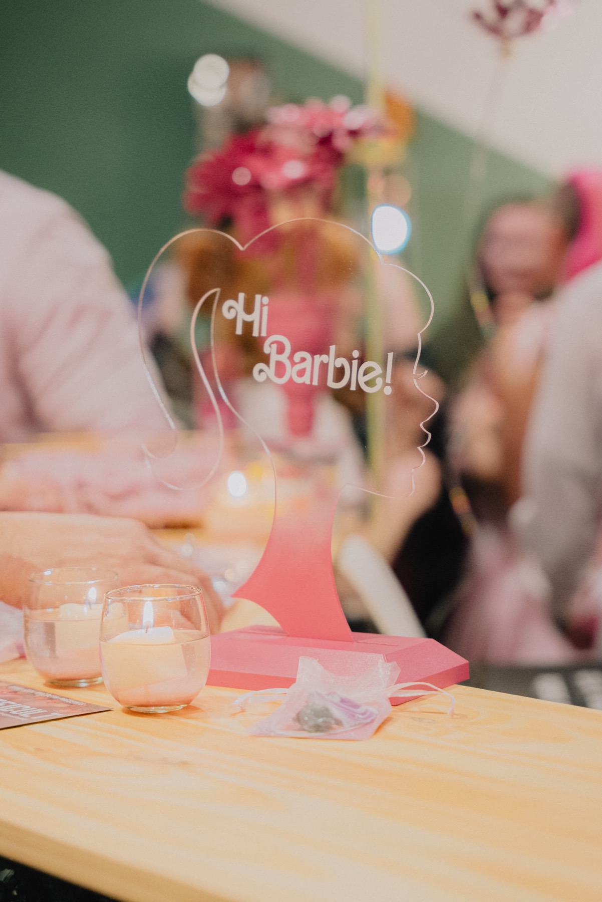 Barbie-themed welcome detail at the Callous Tattoo Studio grand opening