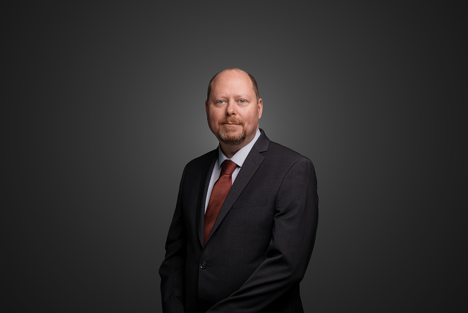 Professional Cintas employee headshot from a coordinated portrait day