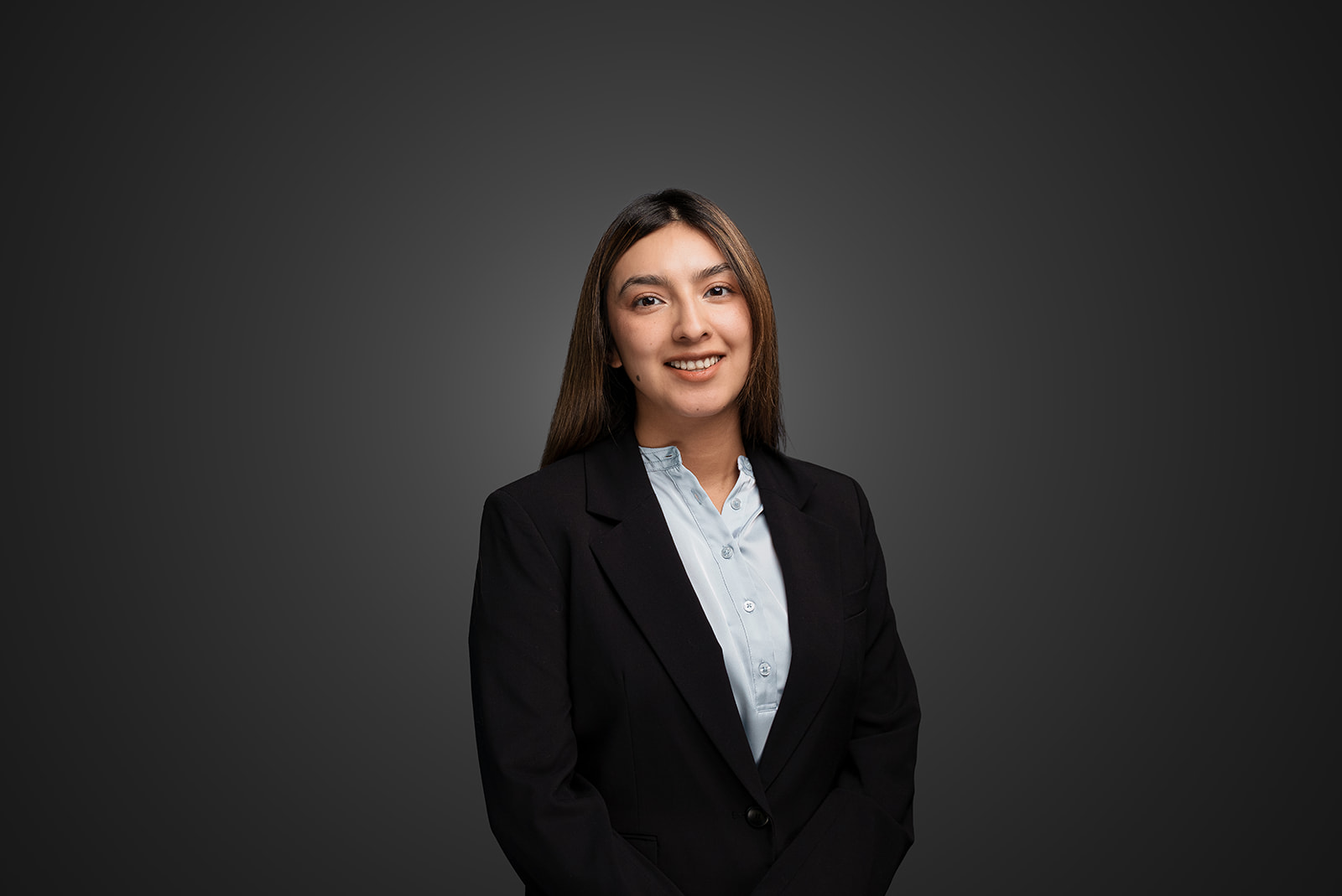 Professional Cintas employee portrait with a clean studio lighting setup