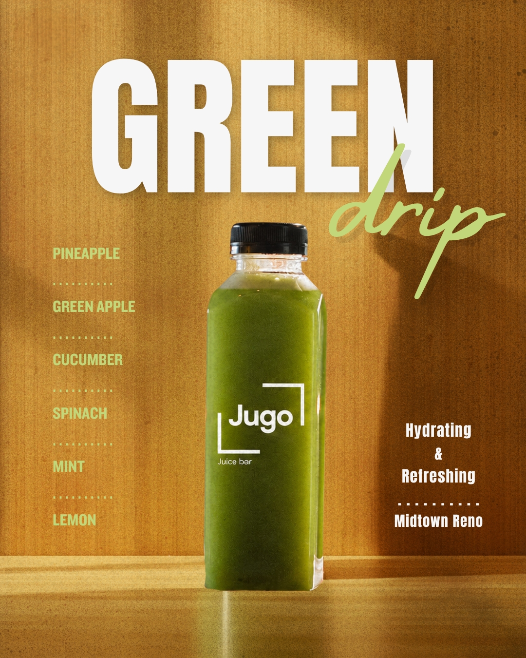 Green Drip campaign image for Jugo juice bar