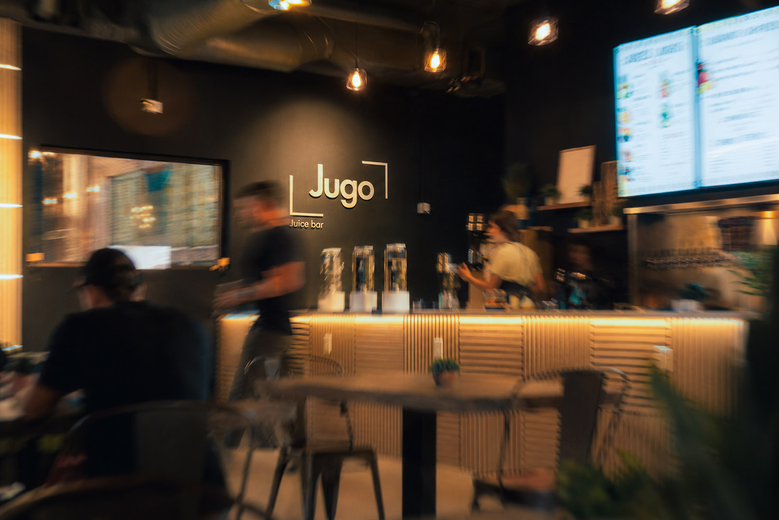Movement at the Jugo juice bar counter in Reno